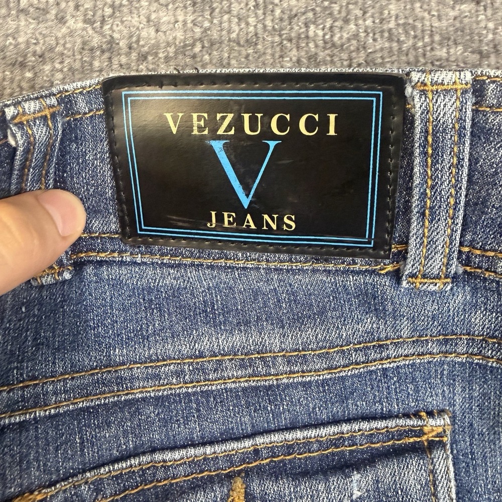 Vezucci Jeans Womens 8 Blue Bootcut Medium Wash Stretch Flap Pocket Denim(32x30) - Picture 5 of 16